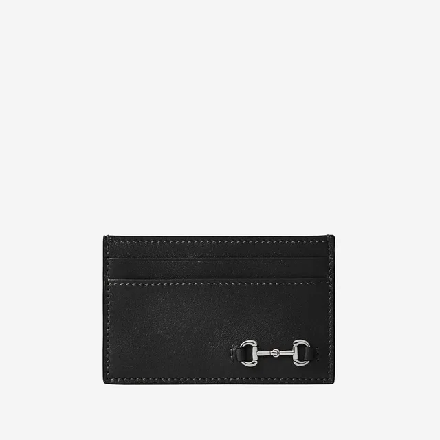 Gucci Leather Clamp Closure Card Case — Black Calfskin Wallets & Cardholders in Black Calfskin from HEWI