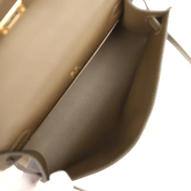 Hermès Kelly Pochette Vert Loden Swift Permabrass Hardware in Green Swift leather from Madison Avenue Couture, photo 7 of 7