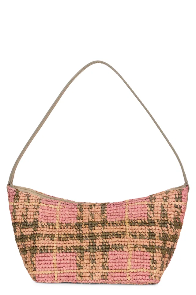 Burberry Margate Shoulder Bag — Pink Raffia in Pink Raffia from HEWI