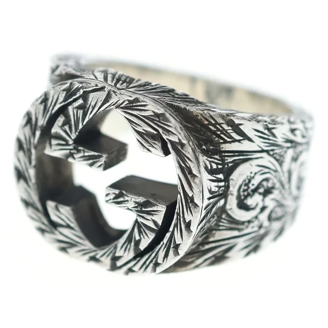 Gucci Interlocking G Arabesque Ring Silver in Silver from The Reluxe