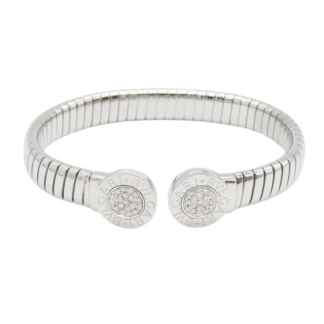 Bvlgari Tubogas Diamond Stainless Steel Bracelet from LuxUness