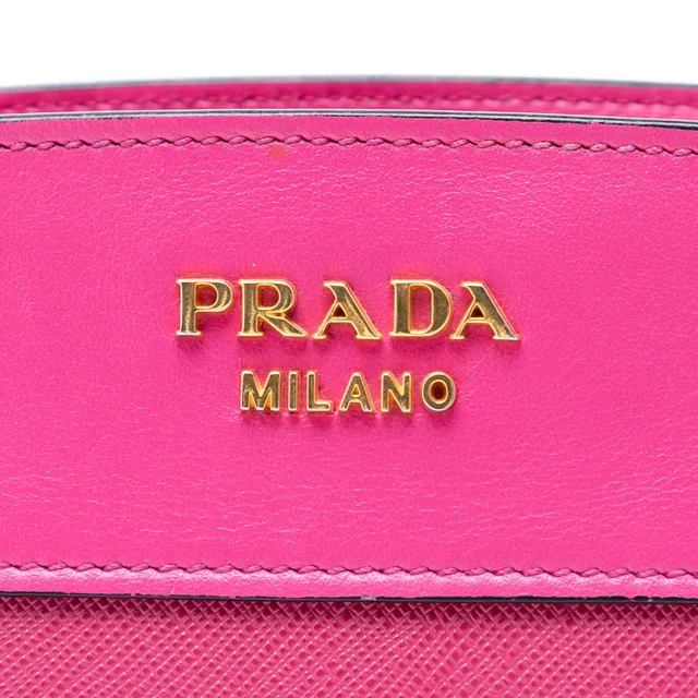 Pink Prada Saffiano and City Calf Esplanade Crossbody in Pink Saffiano leather from Designer Revival, photo 2 of 2