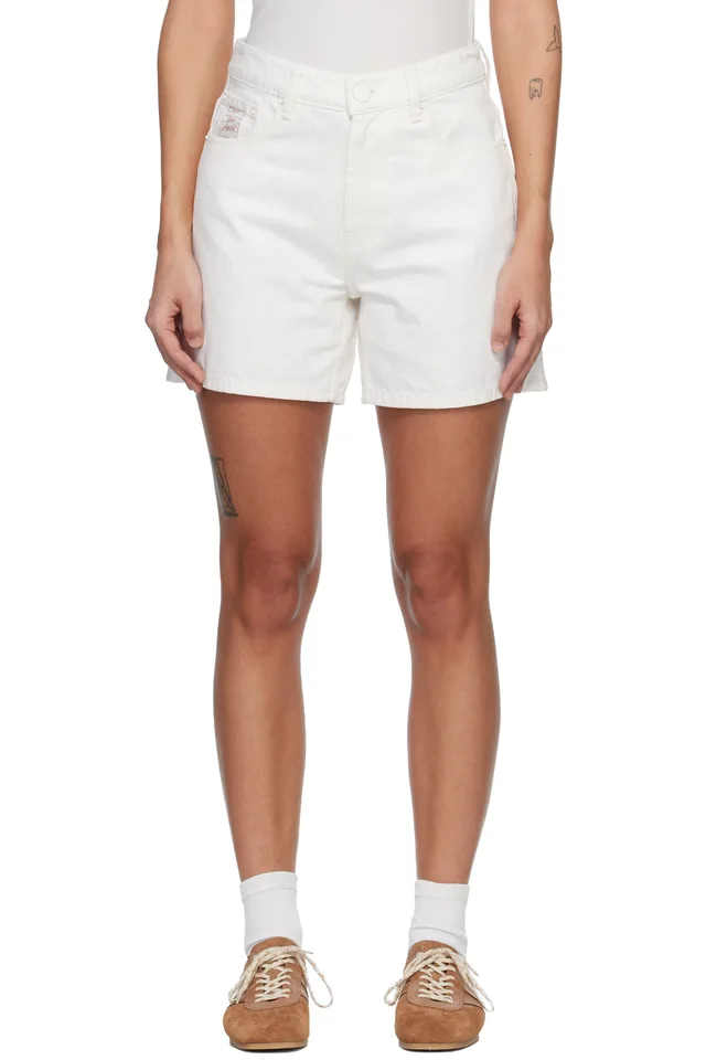 White 'Ami Paris Heritage' Denim Shorts, image 1 of 1 from SSENSE