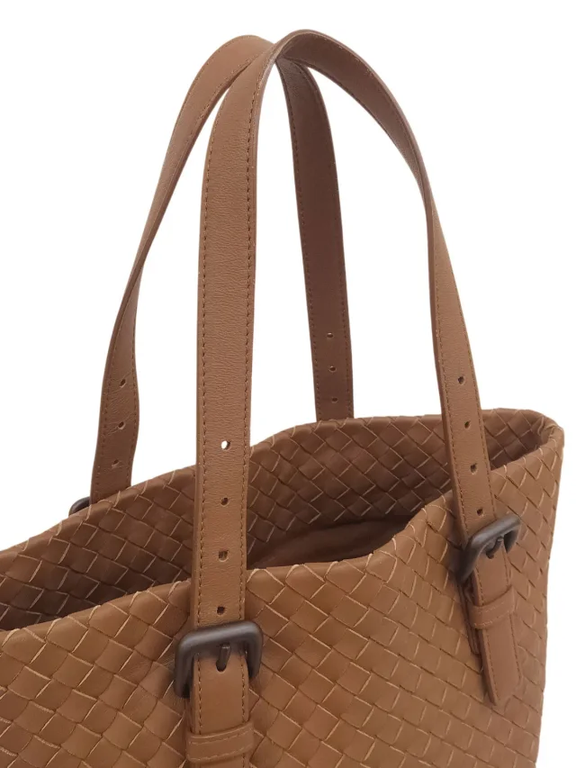 Bottega Veneta Intrecciato Tote Bag, Brown in Brown Woven leather from VINTAGE QOO TOKYO, photo 10 of 10