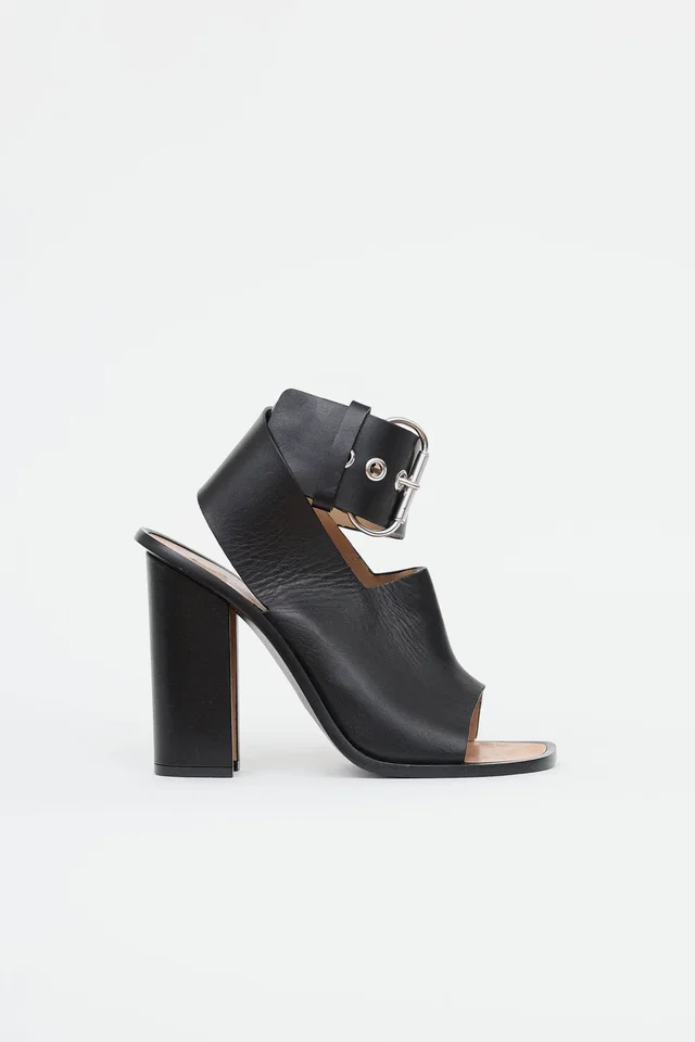 Celine Buckle Block Heel in Leather from VSP Consignment
