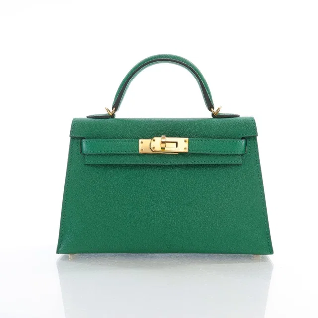 Hermès Mini Kelly Vert Vertigo Chevre in Green Goatskin from Luxury Promise