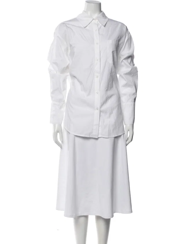 FRED Long Sleeve Button-Up Top in white from The RealReal