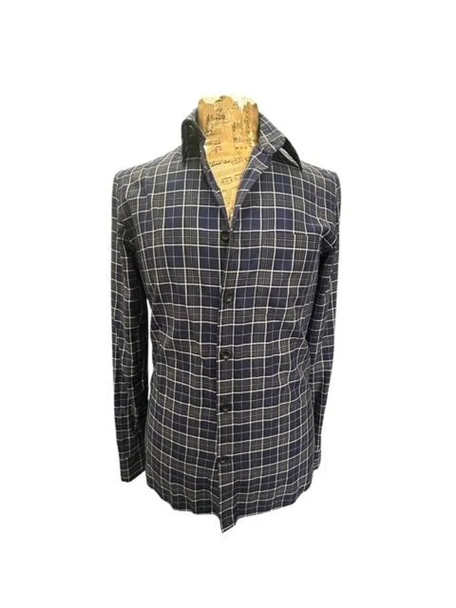 Alexander McQueen Plaid Shirt Blue Size: M in Blue Cotton from Oxfam Online Shop