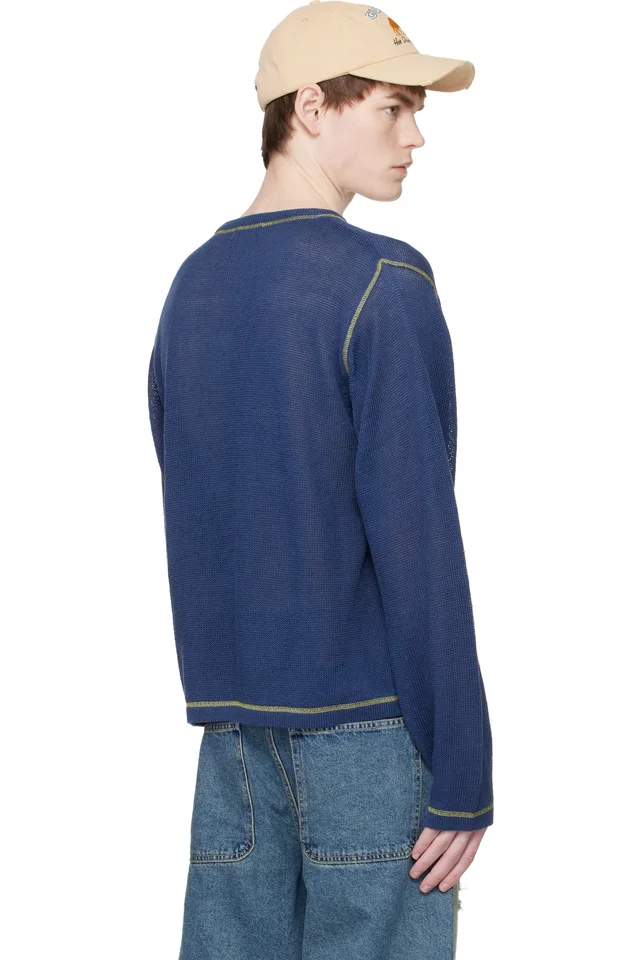 Carne Bollente Blue 'Spell It Out' Sweater, photo 3 of 3 from SSENSE
