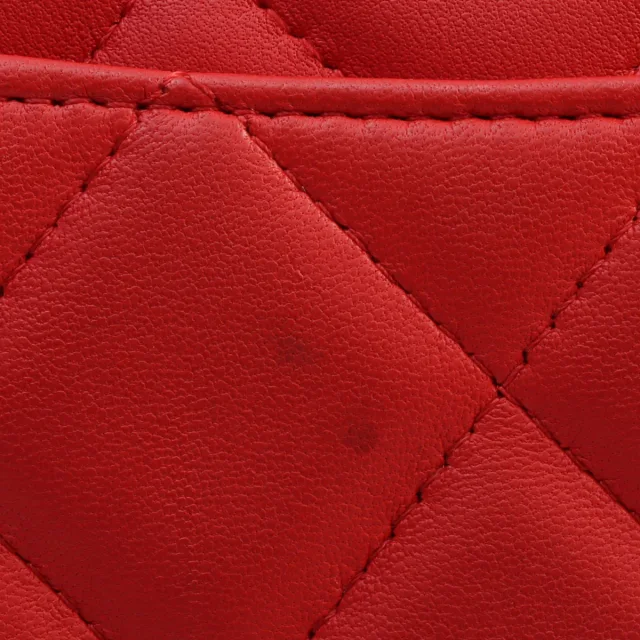 Chanel Matelassé Stitch CC Turnlock Chain Bag, Red, circa 2013 in Red Lambskin from VINTAGE QOO TOKYO, photo 11 of 12