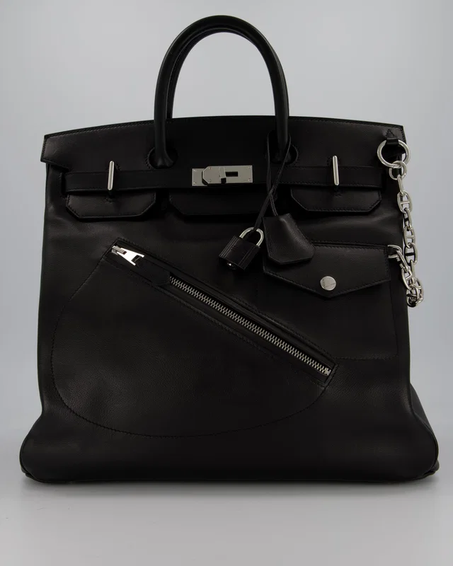 Hermès Haut à Courroies HAC 40 Rock Bag in Black Leather from Sellier