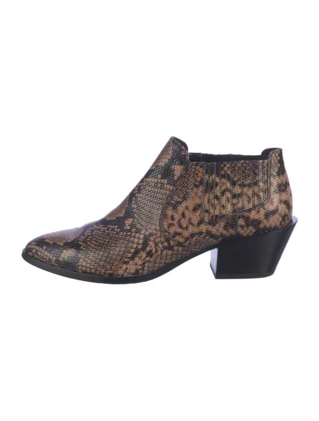 Tod's Embossed Leather Animal Print Chelsea Boots in brown|red Leather from The RealReal