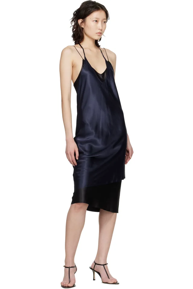 VETEMENTS Navy & Black Layered Minidress, photo 4 of 4 from SSENSE