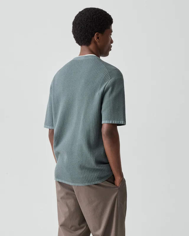 Theory Mesh Tee in Cotton in LIGHT PINE GROVE 100% Cotton; Exclusive Of Elastic, photo 3 of 12 from Theory