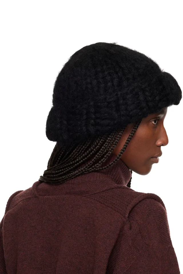 ISSEY MIYAKE Black November Silk Mohair Beanie, photo 3 of 3 from SSENSE