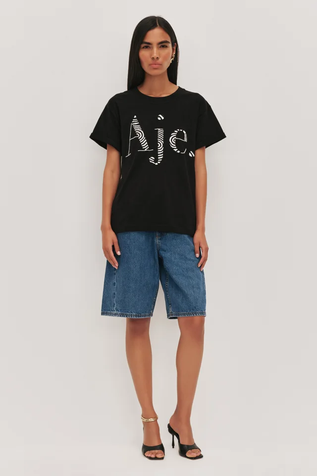 AJE Core Raffia Logo Tee in Black from Aje, photo 1 of 1