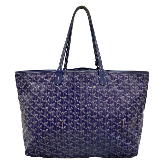 Goyard Tote Bag Saint Louis PM Navy Leather in Navy Leather from The Reluxe