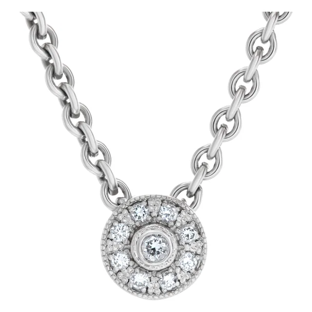 Charriol 18k white gold diamond pendant from the "Flamme Blanche" collection in White White Gold from Gray And Sons