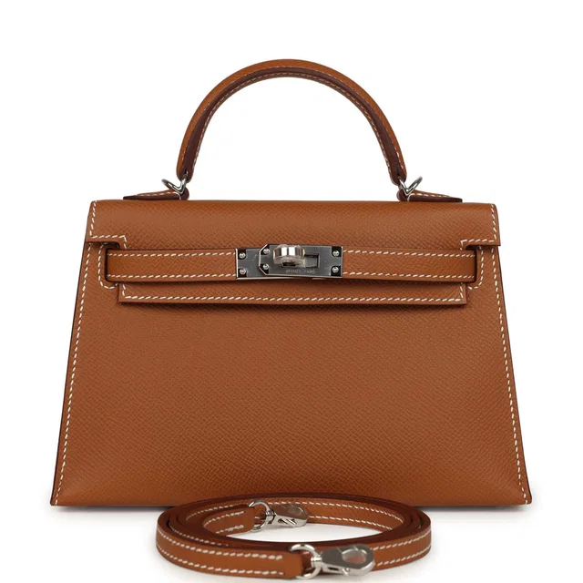 Hermès Kelly Sellier 20 Gold Epsom Palladium Hardware in Gold Epsom leather from Madison Avenue Couture