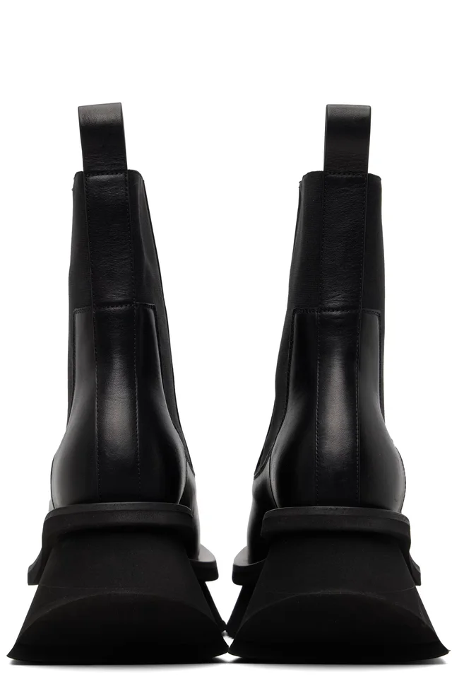 Rick Owens Black Temple Low Factory Beatle Chelsea Boots, photo 2 of 5 from SSENSE