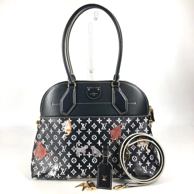 Louis Vuitton Shoulder Bag Alma Staple Leather Noir Black in Black Leather from The Reluxe