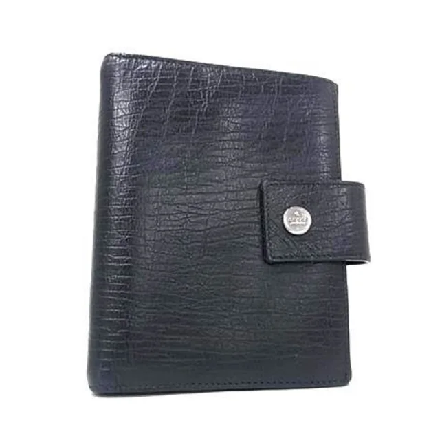 Gucci notebook cover, item number 115240, black leather, for men and women, 6-ring binder in Black Leather from Elady