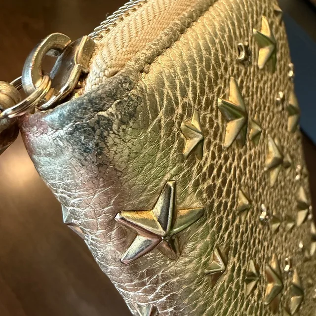 Jimmy Choo Filipa Leather Stars And Rhinestones Zippy Wallet in gold Leather from Poshmark, photo 6 of 16
