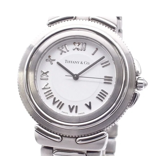 Tiffany & Co. Intaglio White Dial SS Watch in White from The Reluxe