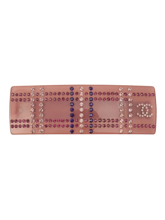 Chanel 2009 Rhinestone CC Mark Barrette Purple/Multi in Purple from VINTAGE QOO TOKYO