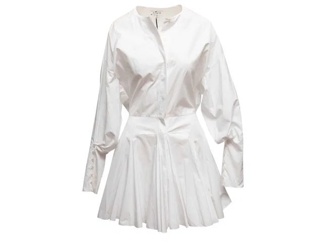 White Alaia Long Sleeve Mini Dress Size FR 40 in White from Designer Revival