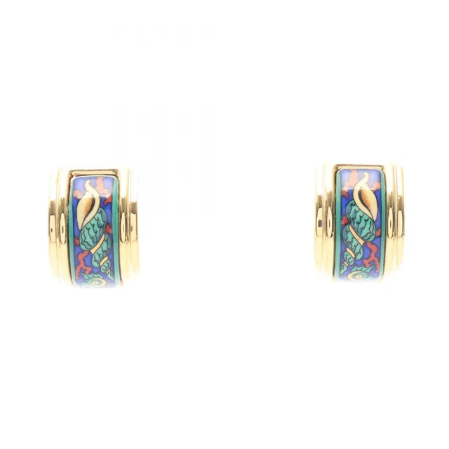 Hermès Earrings Enamel Gold in Gold from The Reluxe