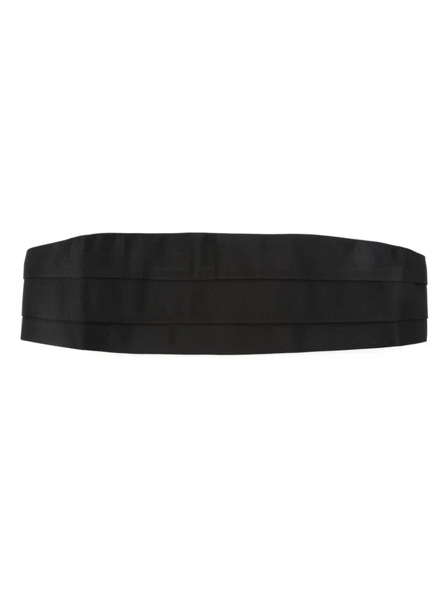 Tom Ford Triple-Pleated Grosgrain Silk Cummerbund — Black Belt in Black Silk from HEWI