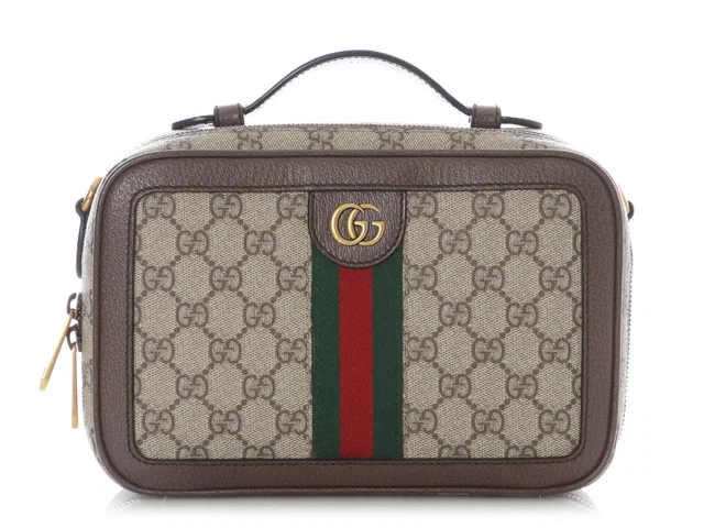 Gucci Small GG Supreme Web Ophidia Zip Around Crossbody in Canvas from Ann's Fabulous Finds