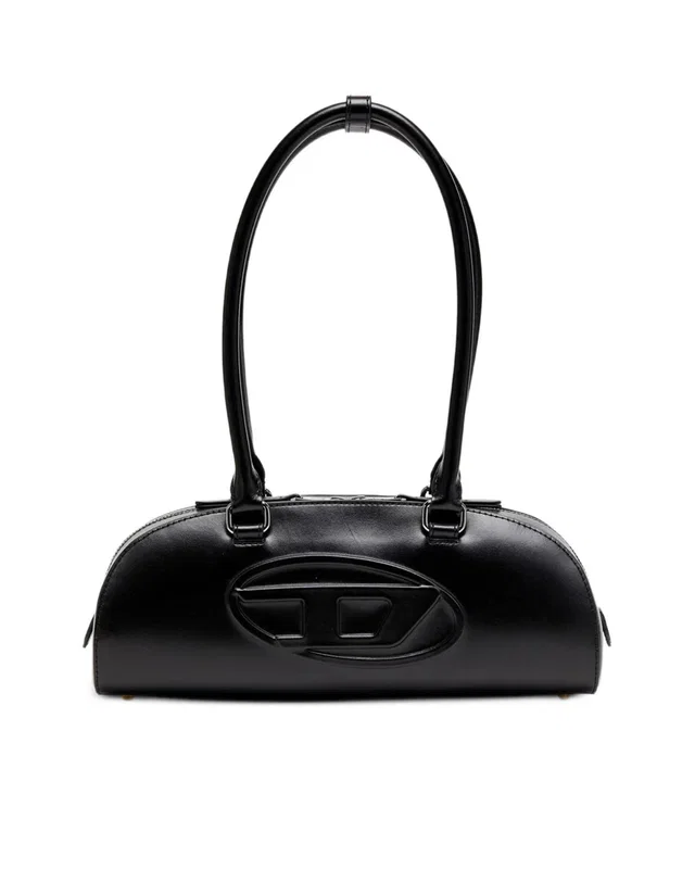 Diesel Dome Bowling Shoulder Bag — Black Pmu in Black Leather from HEWI