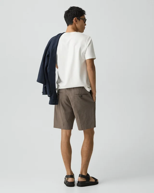 Theory Standard Short in Good Linen in MOREL 62% Linen, 36% Viscose, 2% Elastane, photo 3 of 10 from Theory