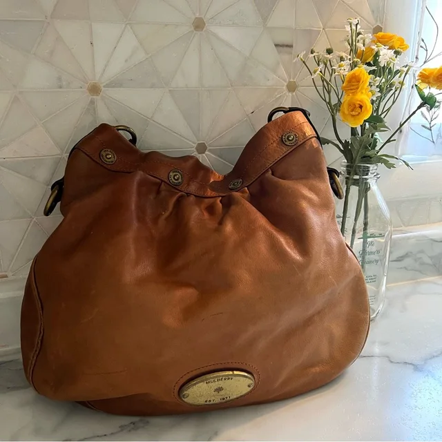 Mulberry Brown Leather Shoulder Bag in brown|red|neutral Leather from Poshmark
