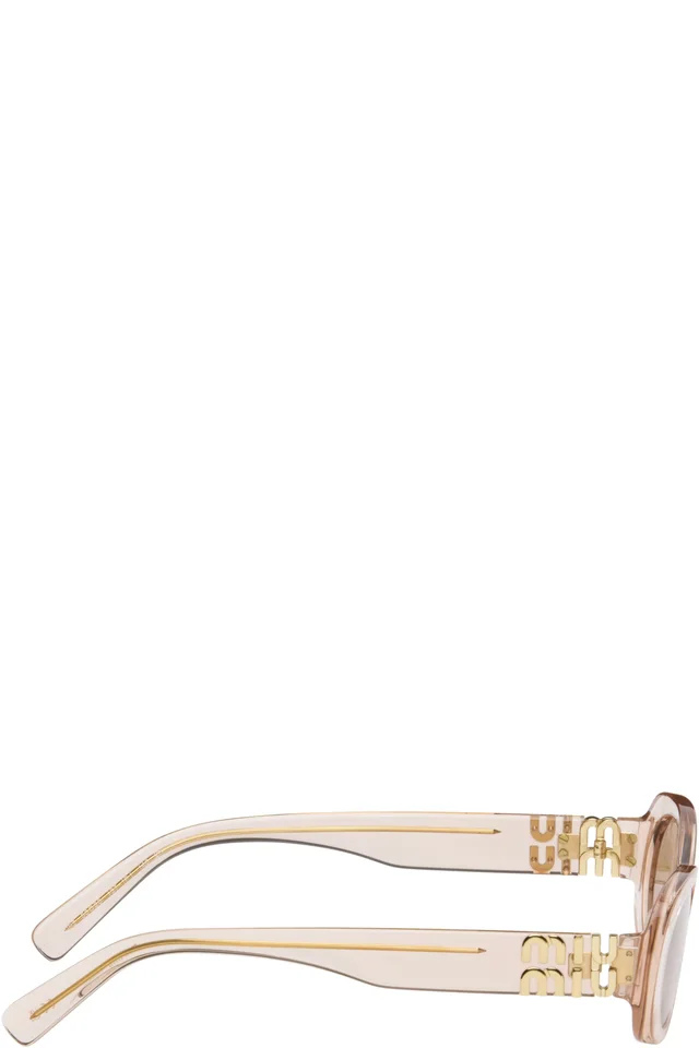 Miu Miu Eyewear Pink Miu Glimpse Sunglasses, photo 2 of 4 from SSENSE