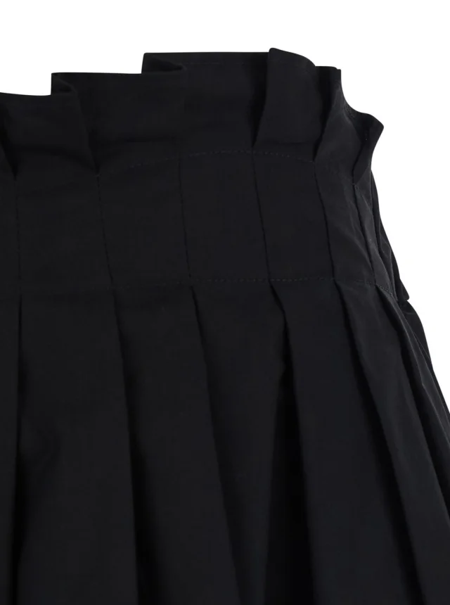Msgm Black Skirt with Pleated Design in Cotton for Women in Black 100% Cotton, photo 5 of 6 from Gaudenzi Boutique