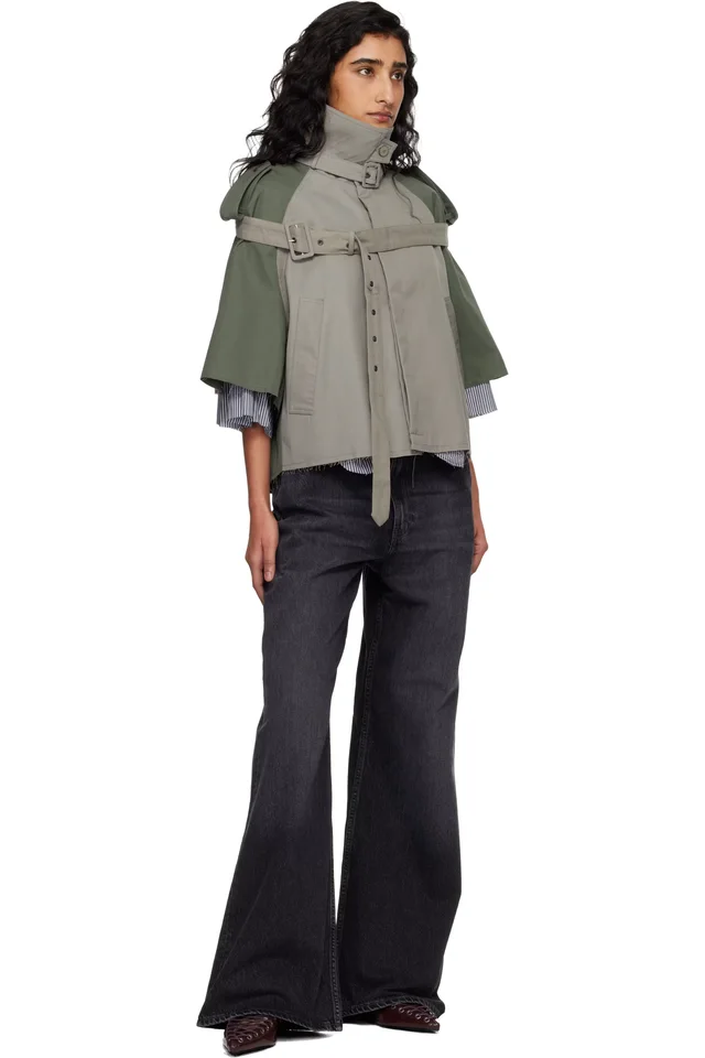 Ottolinger Beige & Khaki Chopped Trench Jacket, photo 4 of 4 from SSENSE