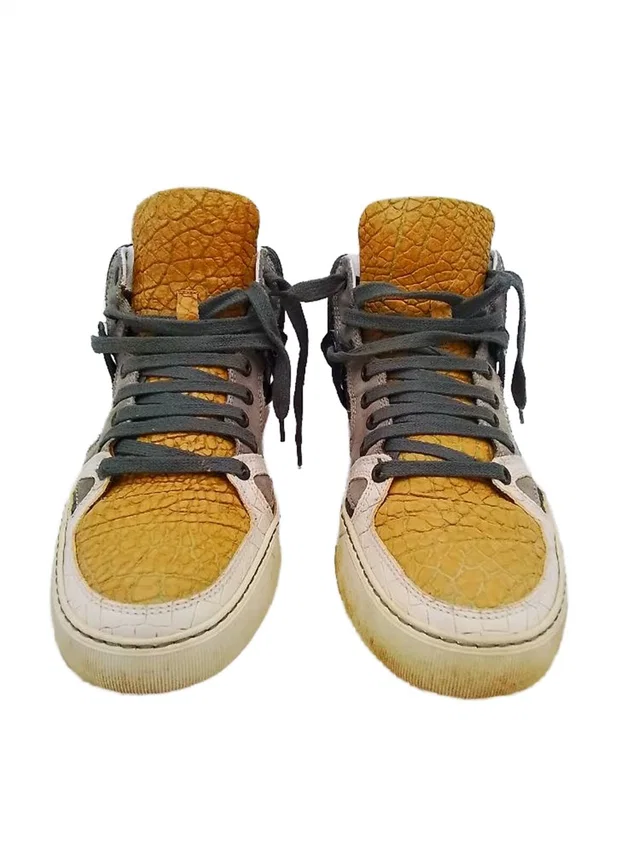 Lanvin Vintage Spring/Summer 2013 Mid/High-Top Sneaker Men's Size 7 in Orange Python from Oxfam Online Shop