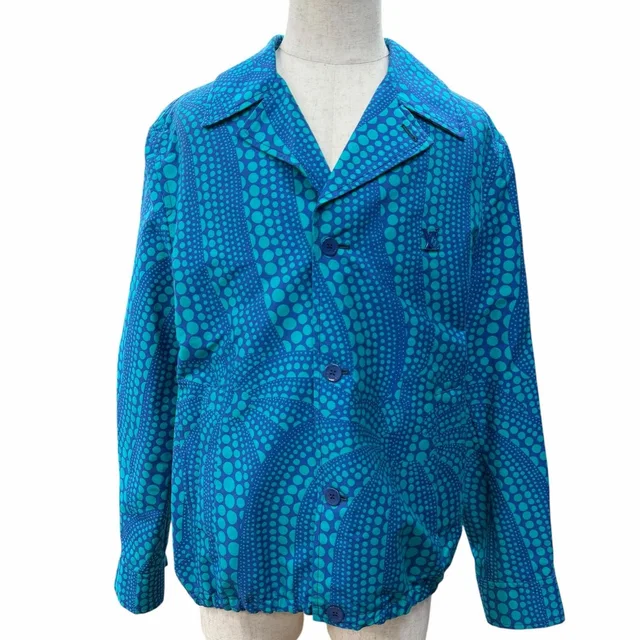 Louis Vuitton Yayoi Kusama Over Pumpkin Jacket Blue 46 in Blue Nylon from The Reluxe