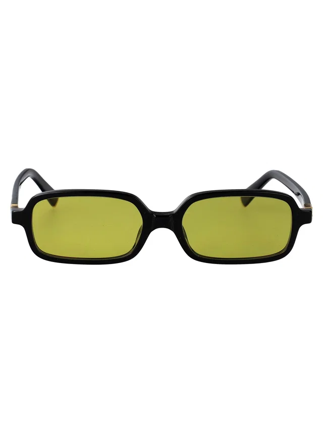Miu Miu 0mu Rectangular Acetate Sunglasses — Black in Black from HEWI