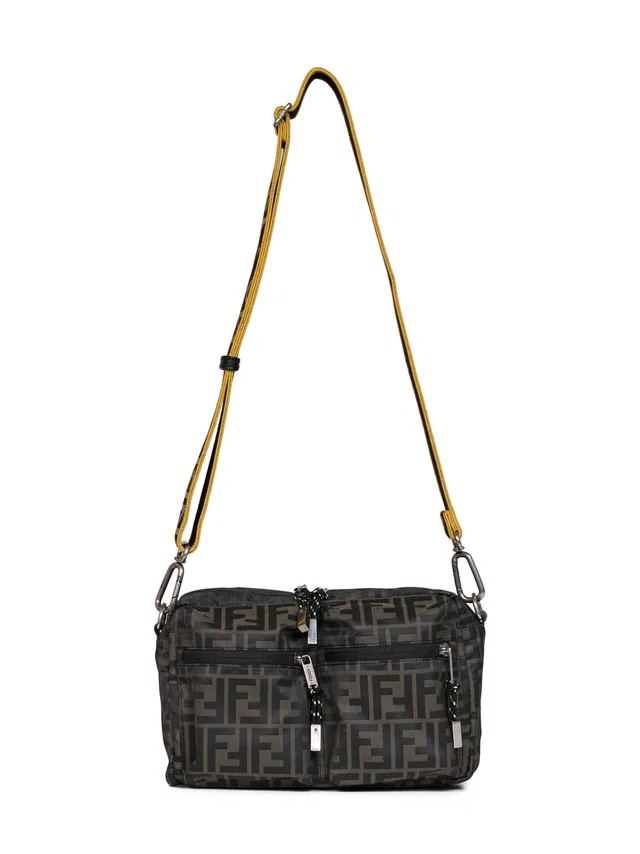 Fendi Ff Zucca Technical Fabric Crossbody Bag — Brown Polyester in Brown Calfskin from HEWI