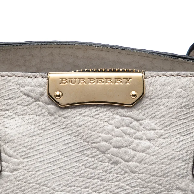 Burberry Elephant Embossed Calfskin Check Dewsbury Satchel in brown|red Calfskin from Her-Age, photo 6 of 7