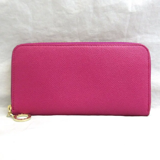 Bvlgari Leather Long Wallet Pink in Pink Leather from LuxUness
