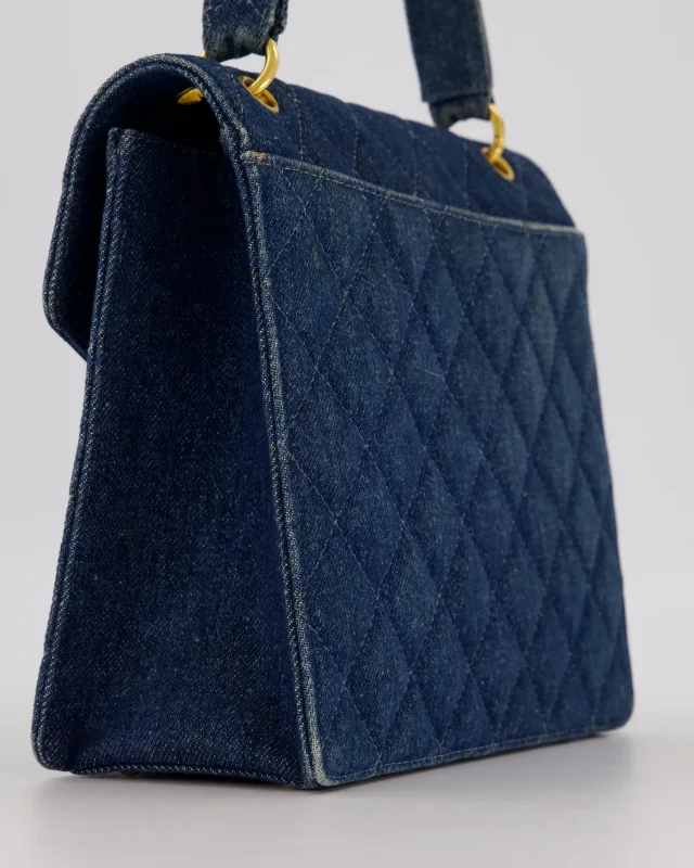Chanel Vintage Denim Medium Top Handle Bag in Denim from Sellier, photo 12 of 18