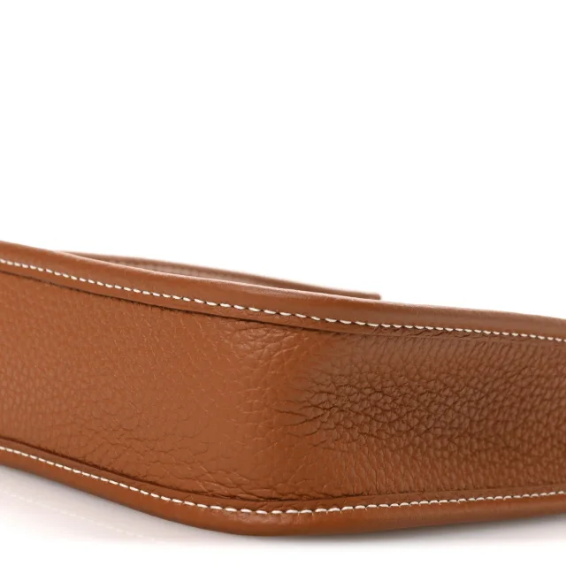 Hermès Taurillon Clemence Evelyne TPM Gold in Gold Clemence leather from FASHIONPHILE, photo 10 of 11