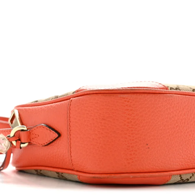 Gucci Monogram Dollar Calfskin Mini Bree Messenger Bag Beige Ebony Sun Orange in Beige Calfskin from FASHIONPHILE, photo 9 of 13