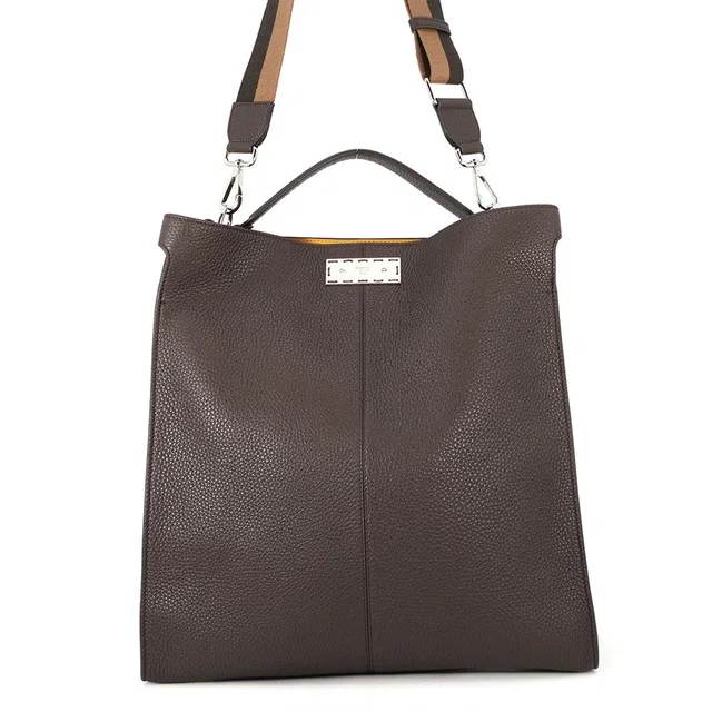Fendi Peekaboo X-Lite Fit Shoulder Bag Brown7VA447 Leather in Leather from GALLERY RARE