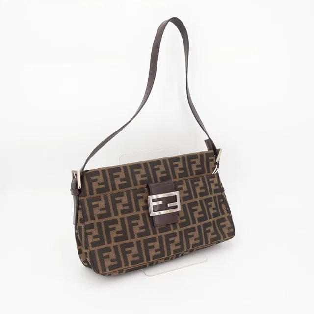 Fendi Zucca Pattern Shoulder Bag in Nylon from The Reluxe